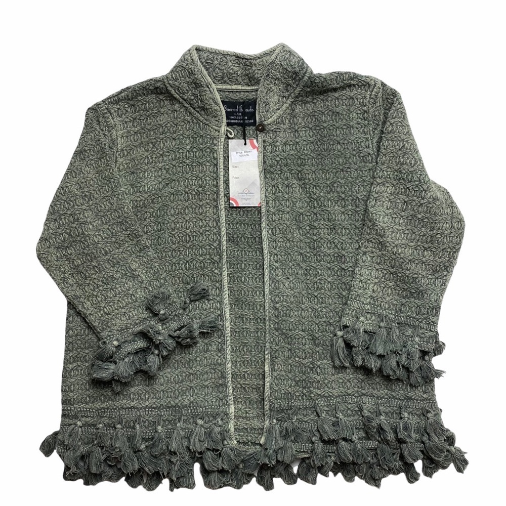 Sacred Thread Mandarin collar cardigan tassel long sleeve Jacket 220782